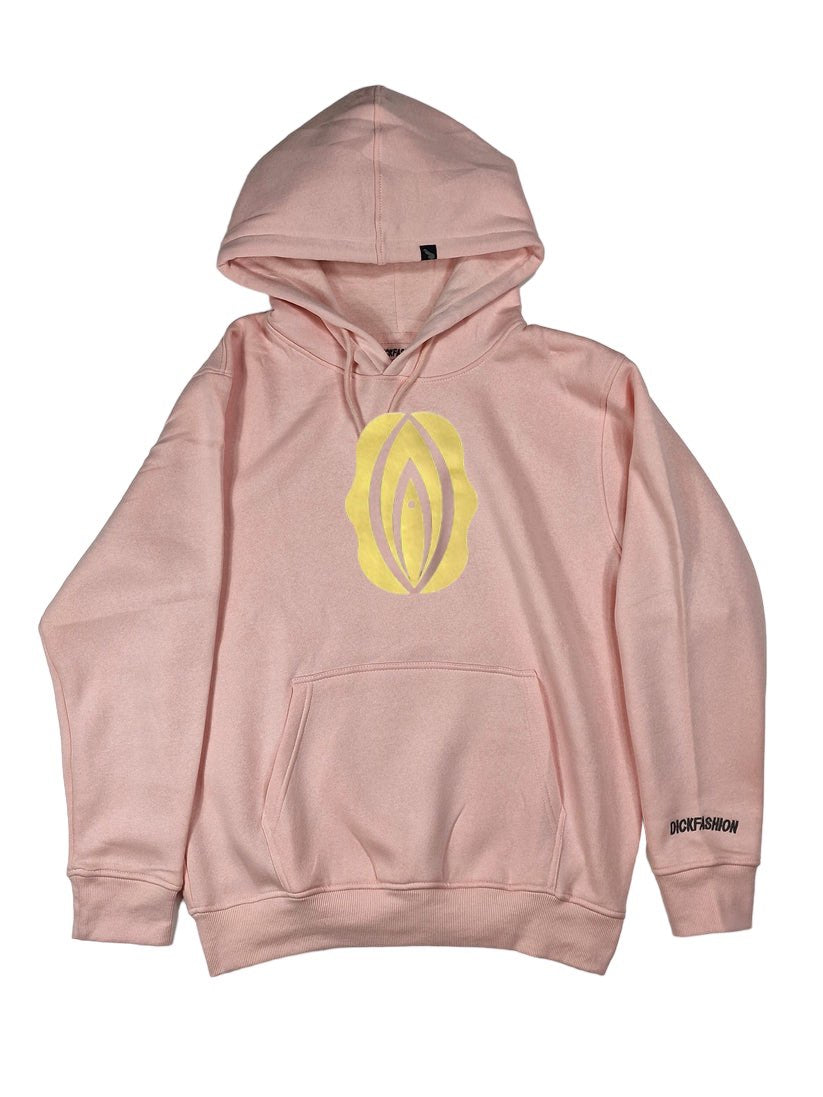 Hoodie eller huvtröja med tryck, guldfärgad fiffi