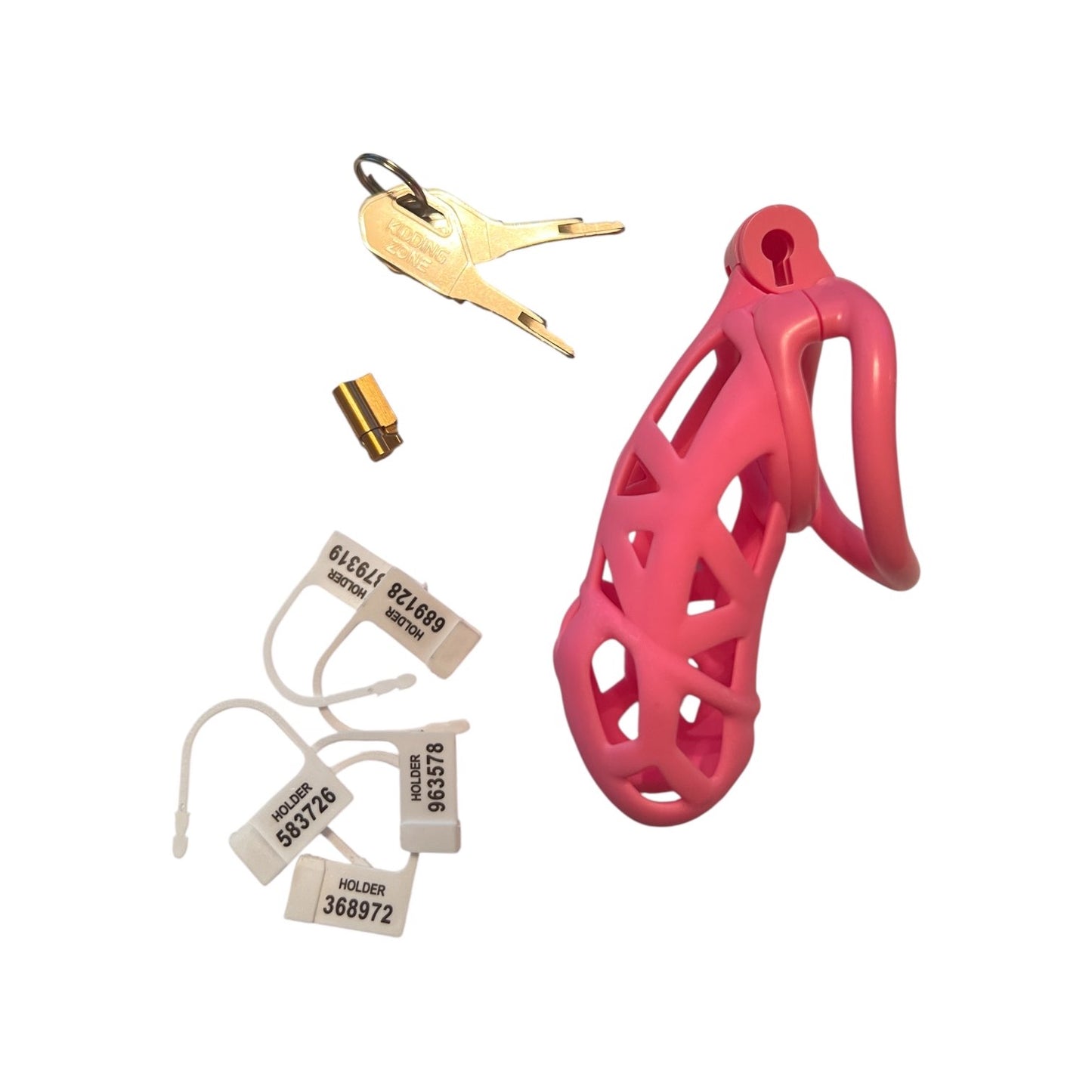 Chastity cock cage - Rosa rund penisring