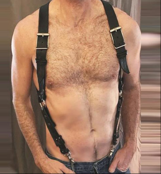 Suspender harness made of vegan leather