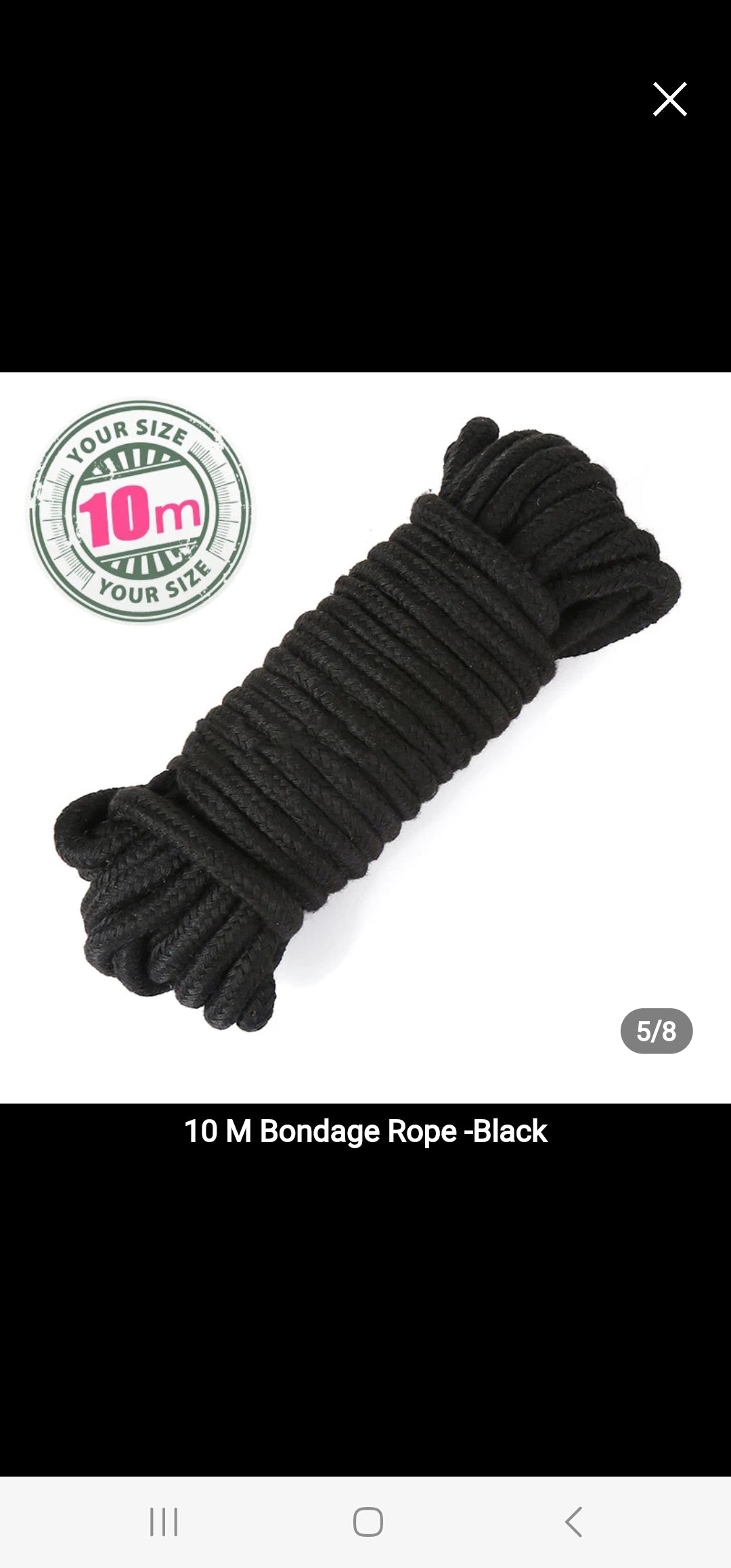 Cuerda bondage en algodón, cuerda para bondage u otros juegos para adultos.