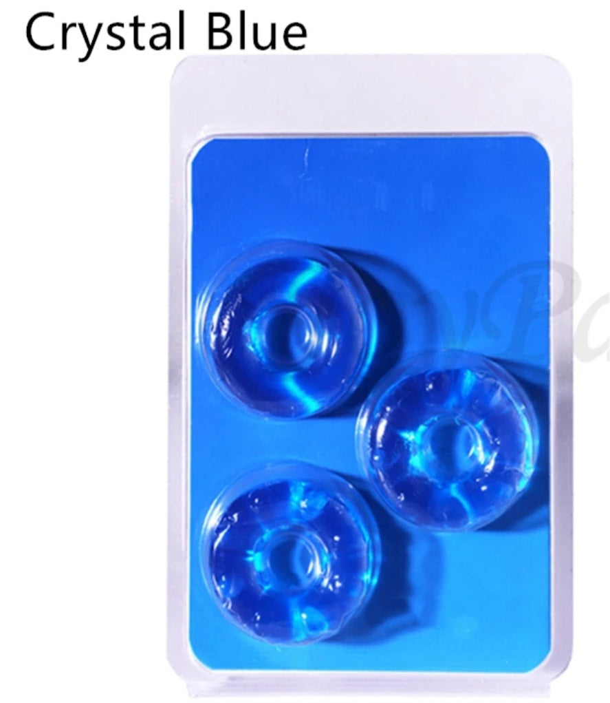 Kukring 3 pack blå. En töjbar penisring
