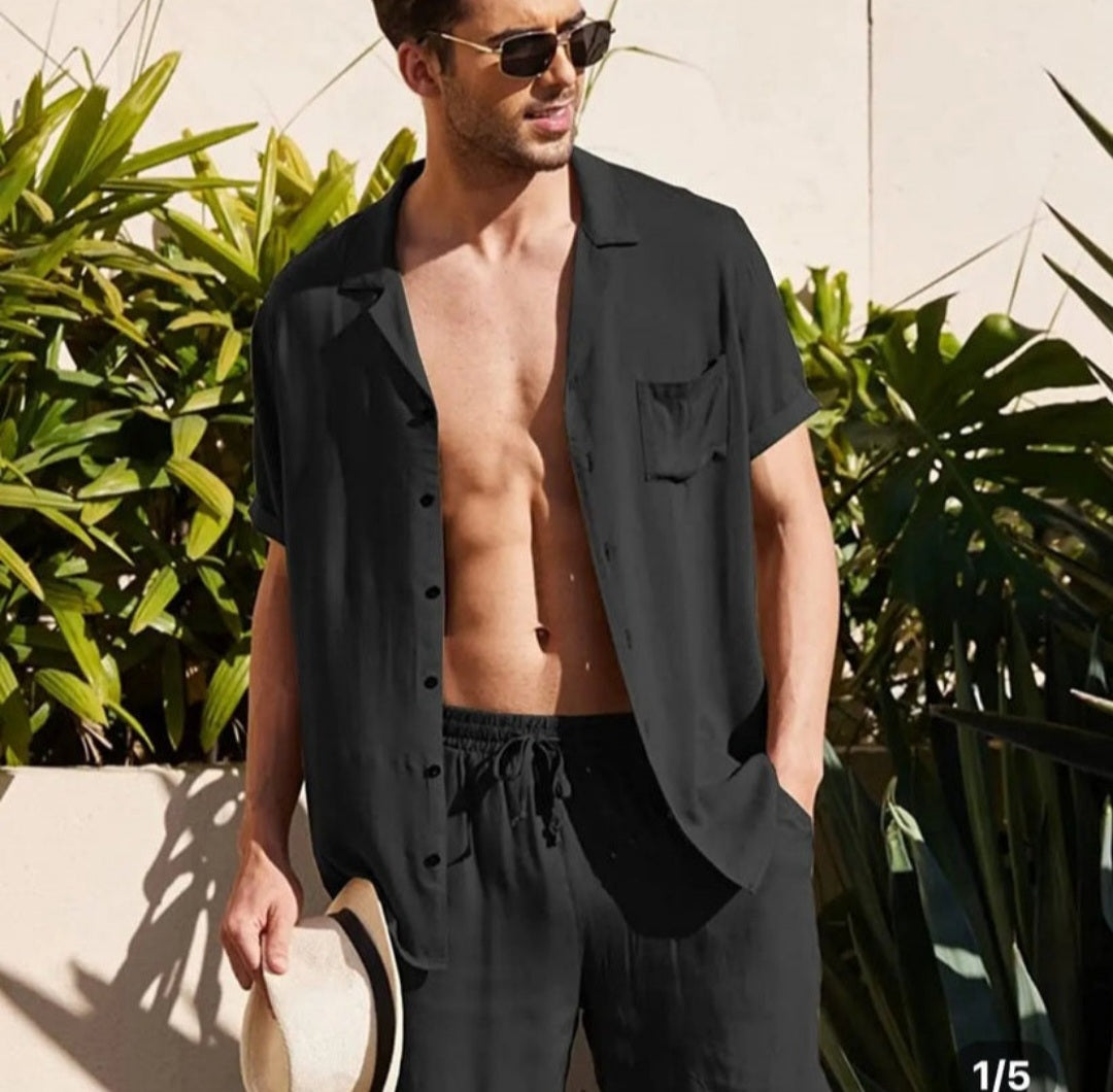 Linen and cotton set in several colors in relaxed fit