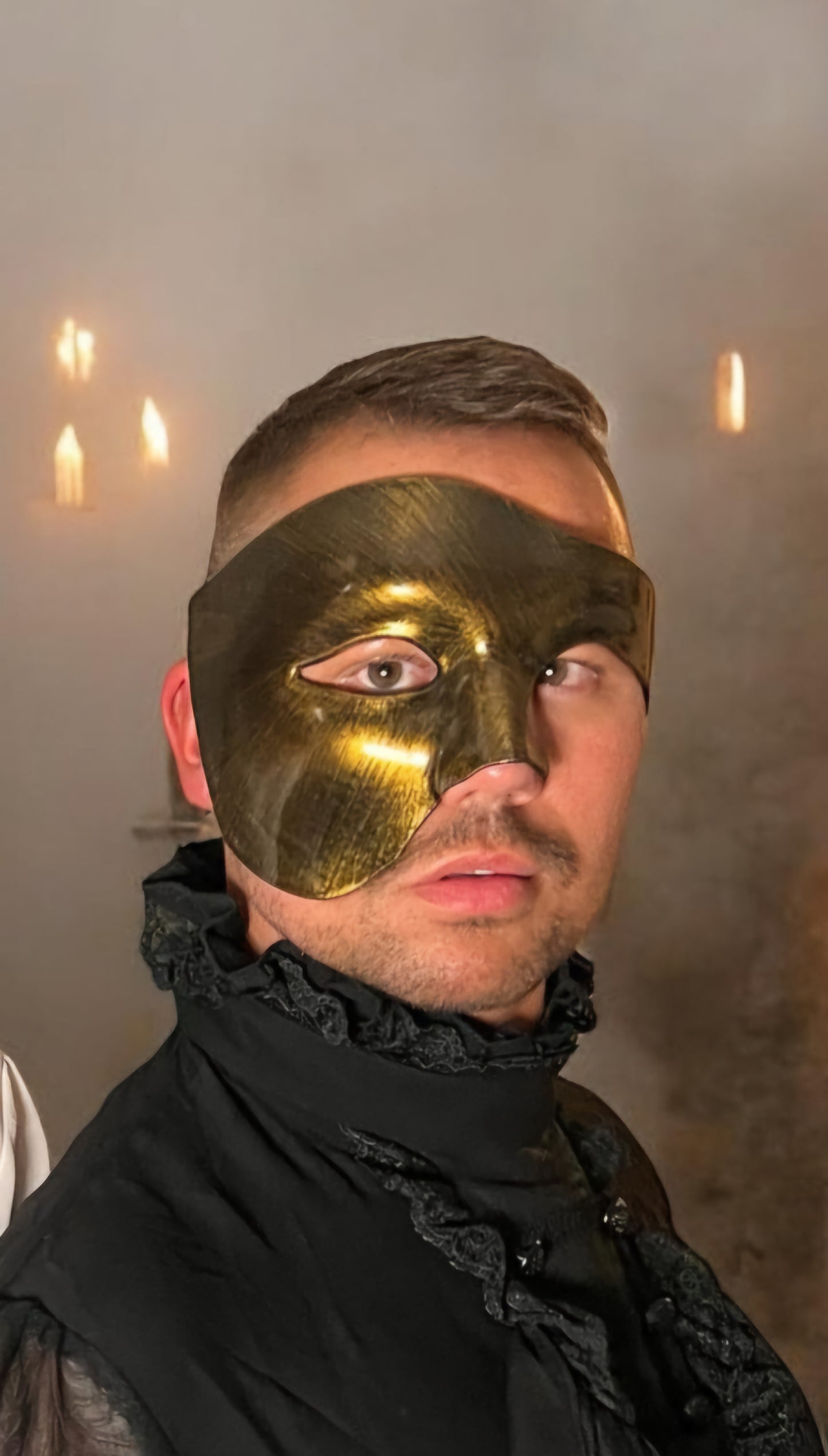 Face mask, silver-colored or bronze-colored