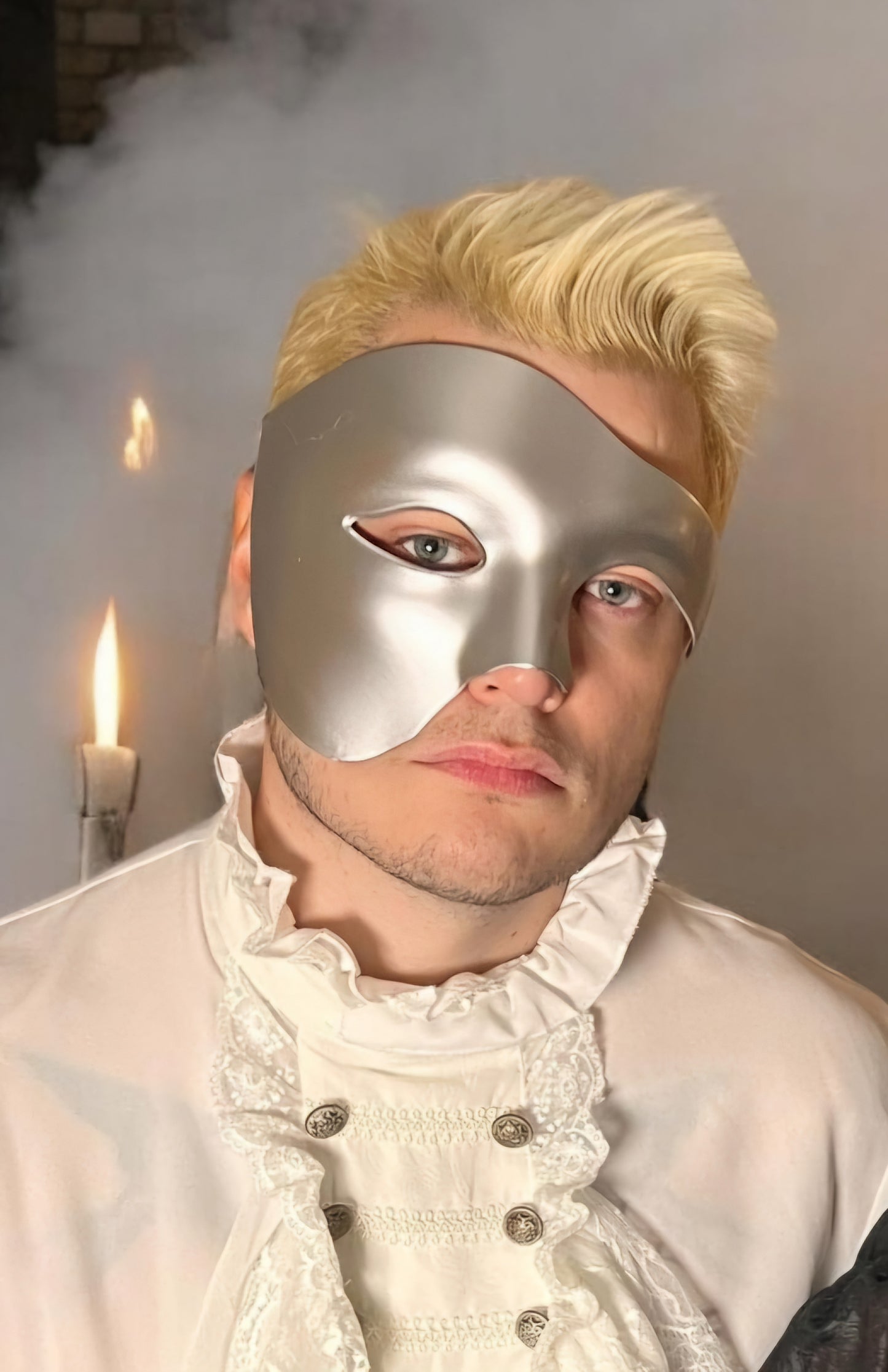 Face mask, silver-colored or bronze-colored