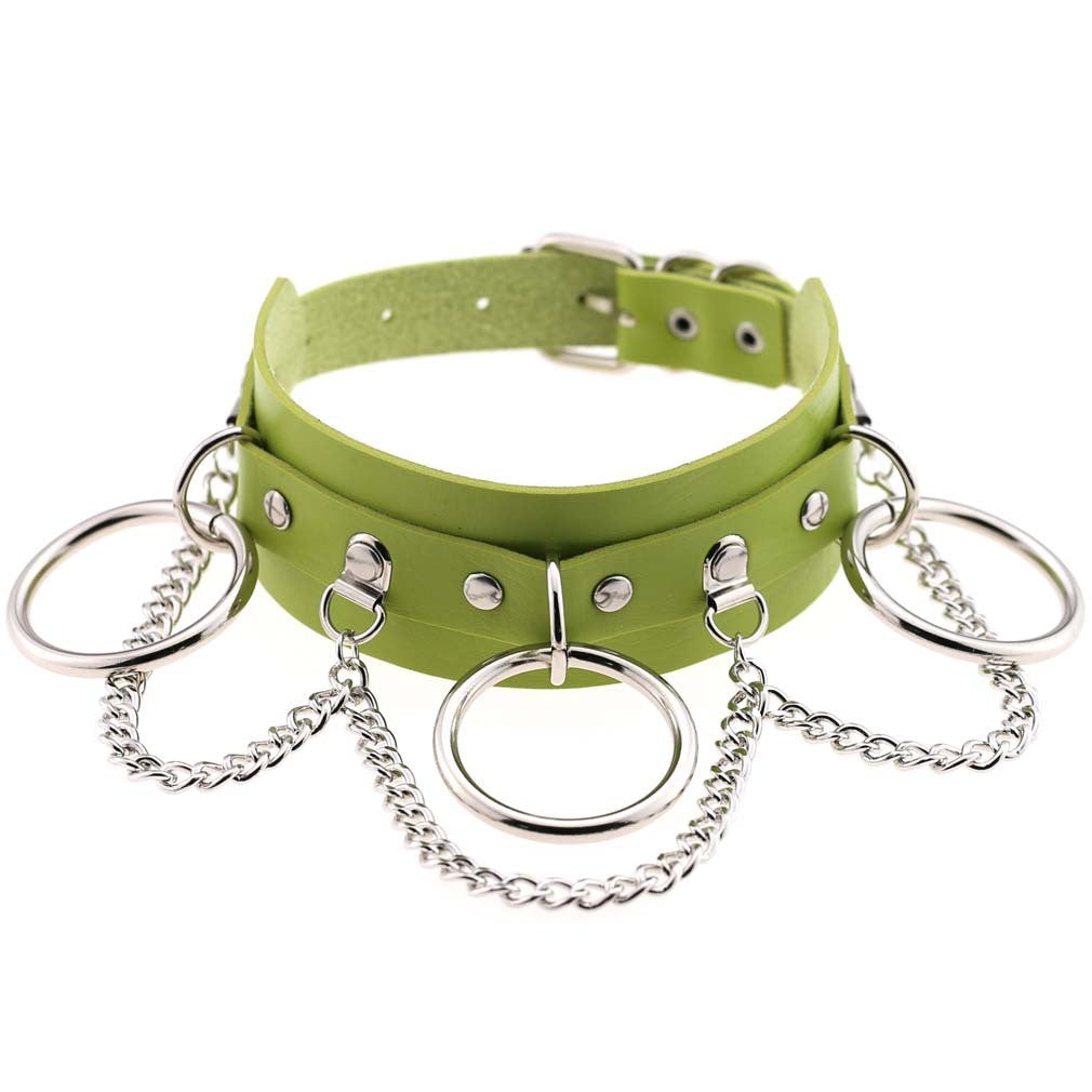 Choker, necklace with chains and rings