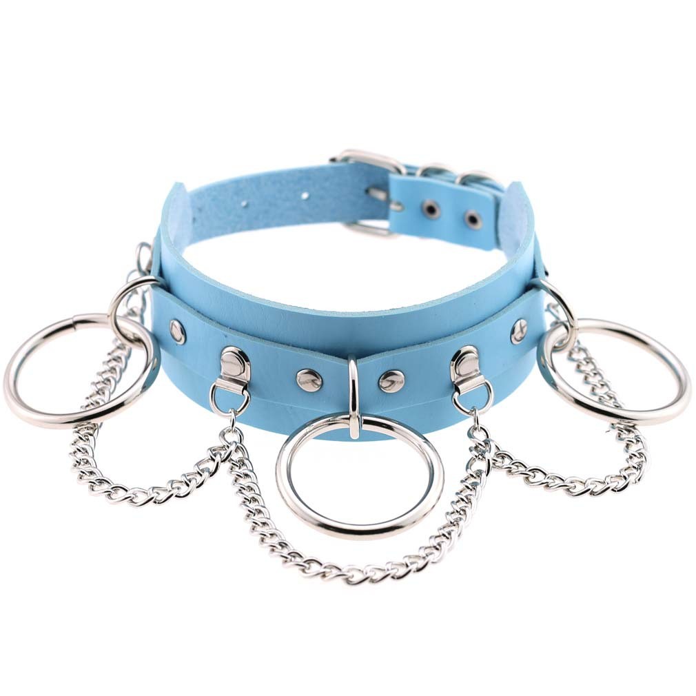 Choker, necklace with chains and rings