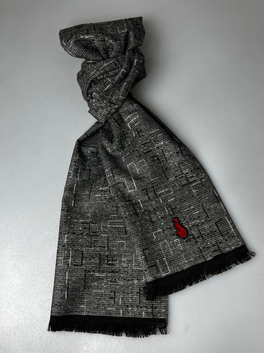 Gray mottled scarf, soft and comfortable