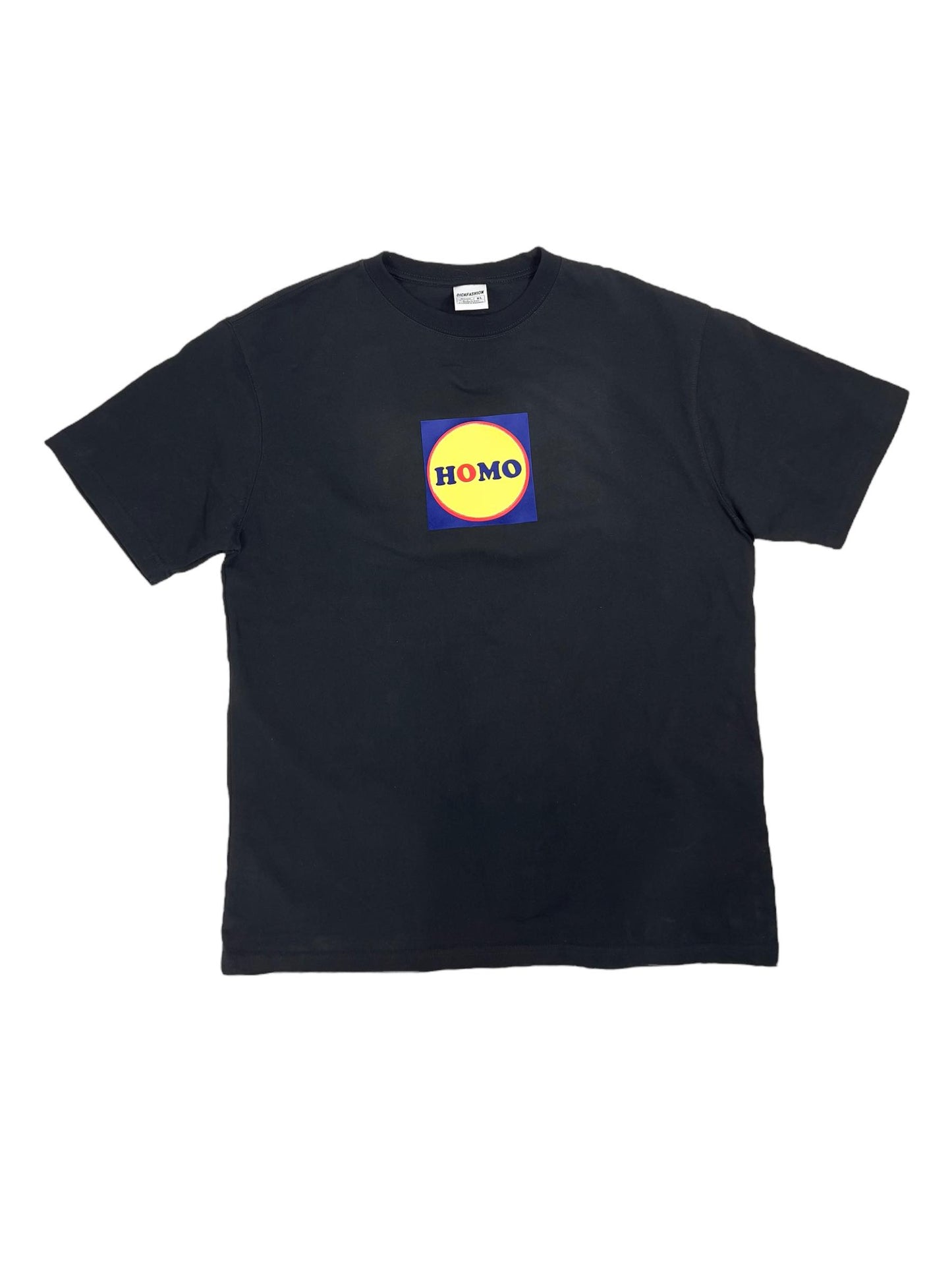 HOMO, estampado en camisa, camiseta de algodón pesado marino