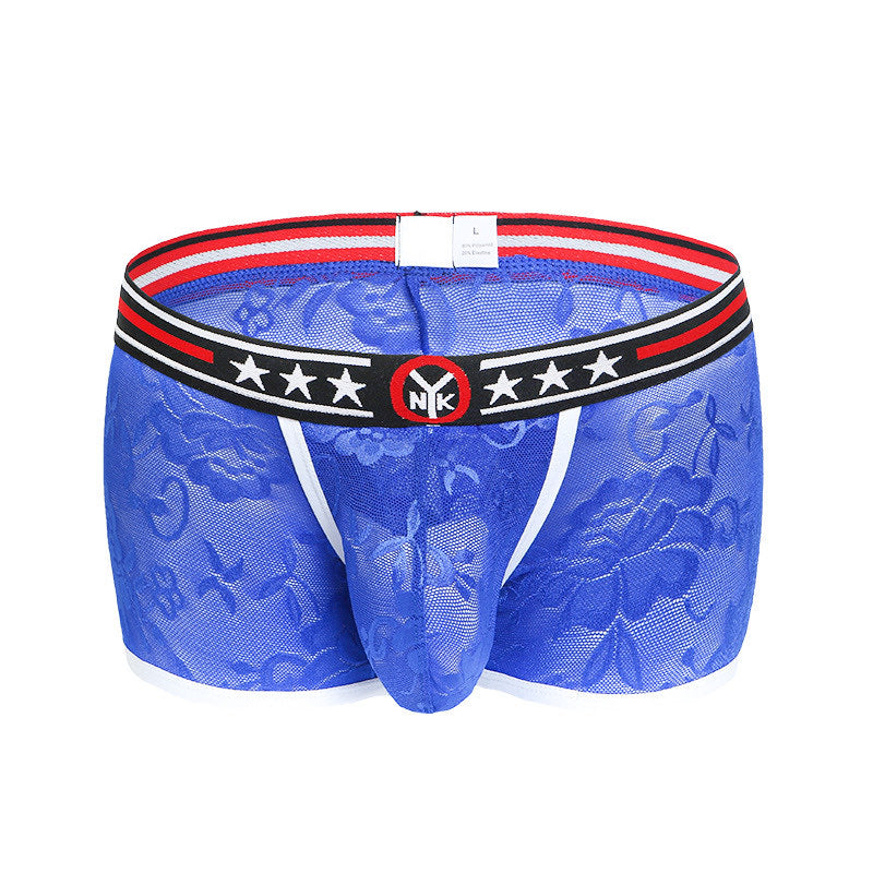 Boxers with push-up, see through lace
