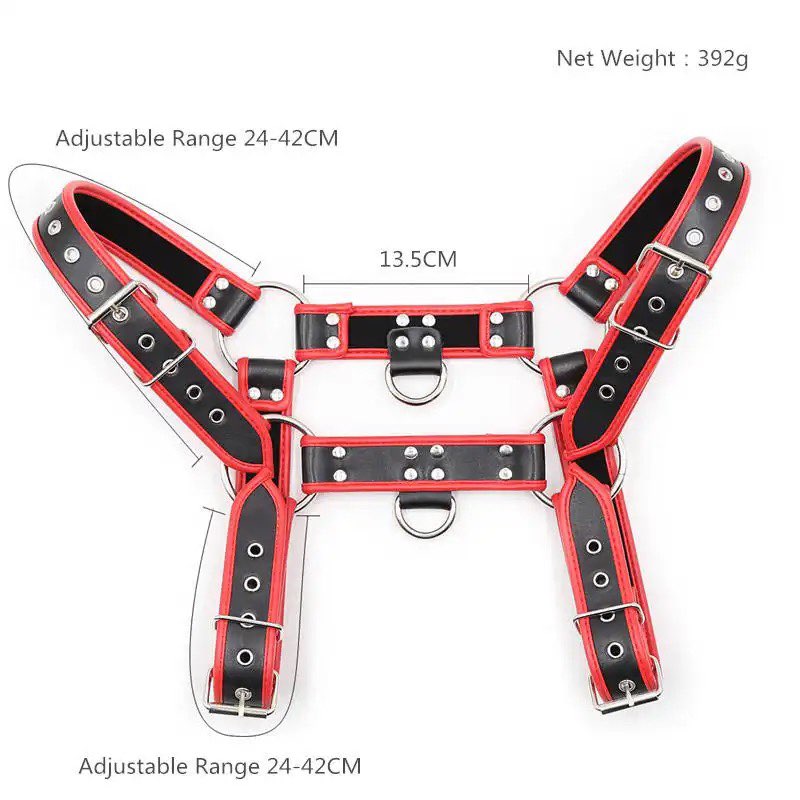 Red/black bulldog harness