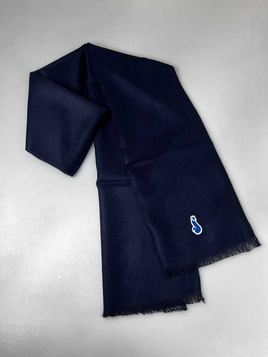 Dark blue or navy scarf, warm and comfortable