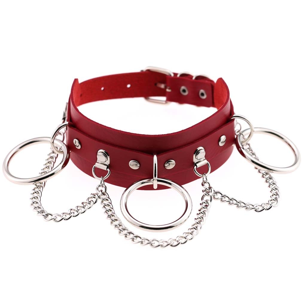 Choker, necklace with chains and rings