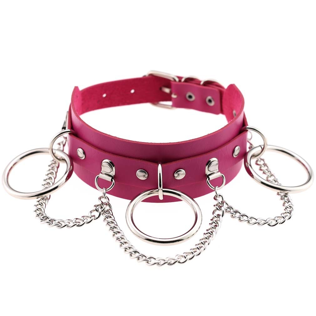 Choker, necklace with chains and rings