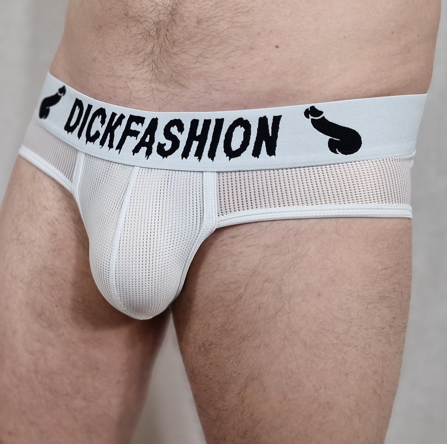 Calzoncillos de hombre calzoncillos blancos en malla deportiva.