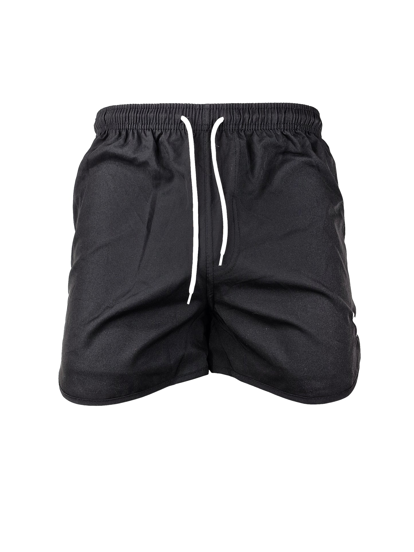 Shorts, tunna och svala, badshorts, strandshorts eller träningsshorts. Svarta