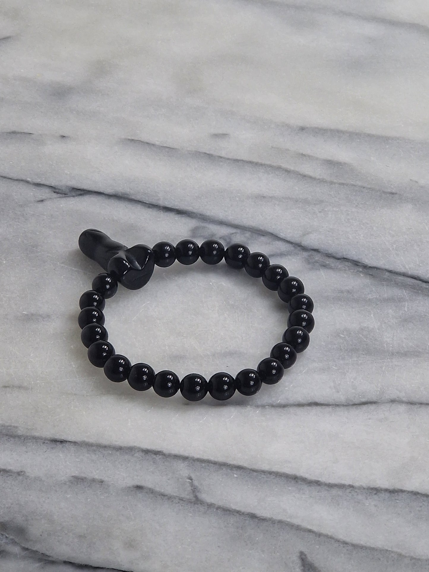 Ónix Negro - Pulsera de piedra semipreciosa ónix negro