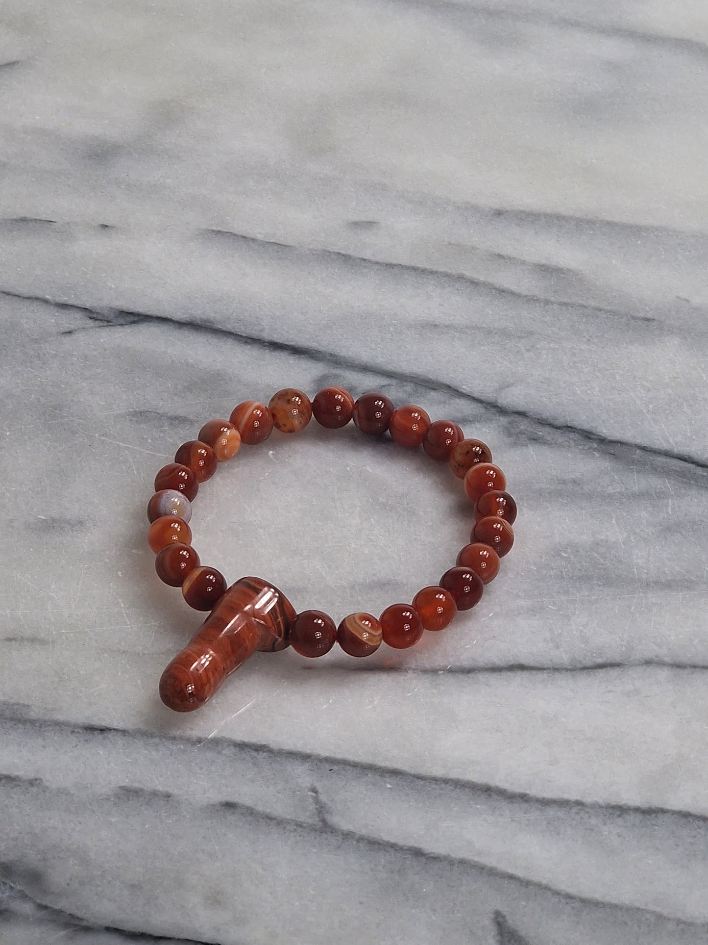 Pulsera de piedra semipreciosa jaspe rojo o jaspe rojo