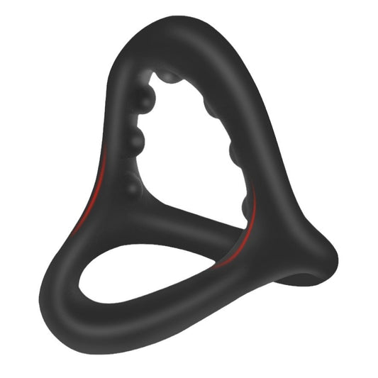 Kukring, pubisring eller penisring i mycket mjuk silikon. Trippel Cage cock and ball.