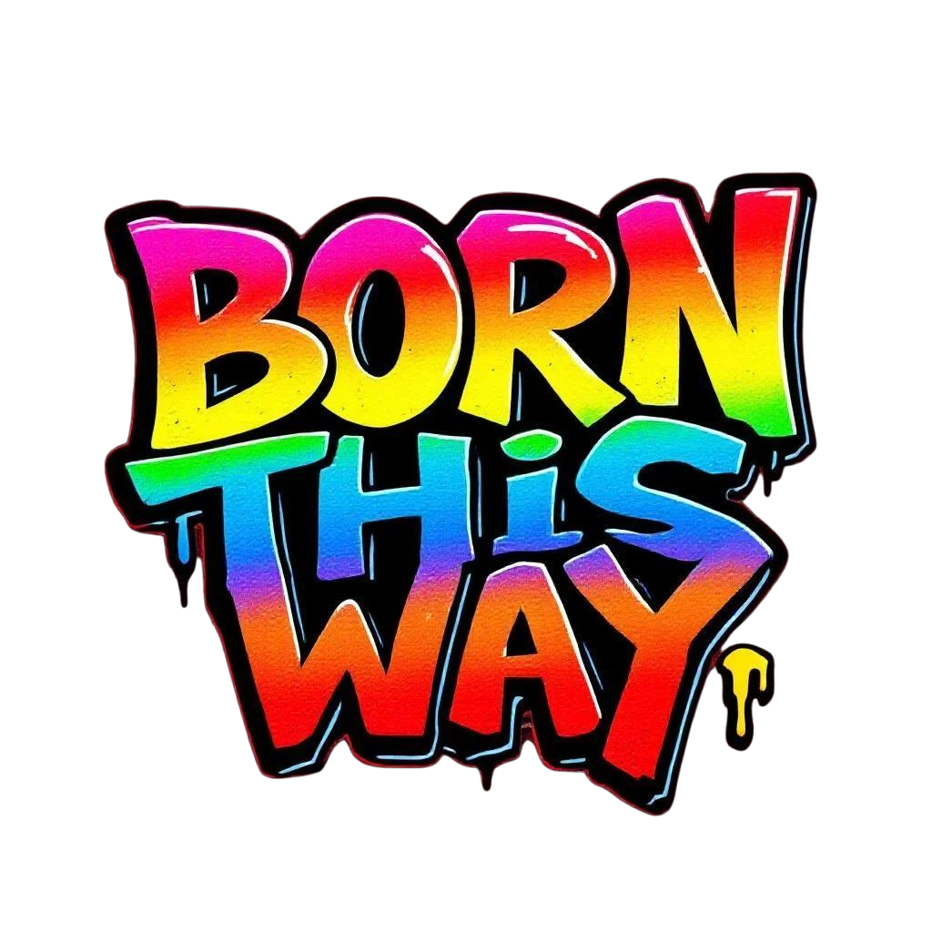 T-shirt med tryck, BORN THIS WAY