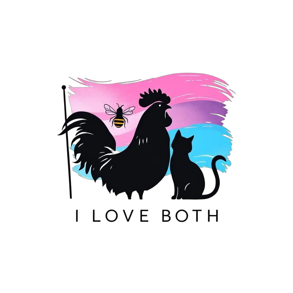 T-shirt med tryck, I LOVE BOTH, BISEXUELL