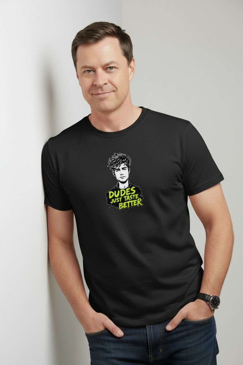 T-shirt med tryck, DUDES JUST TASTE BETTER!