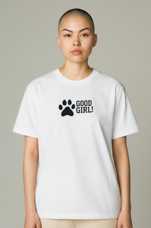 T-shirt med tryck, GOOD GIRL! HUNDTASS.