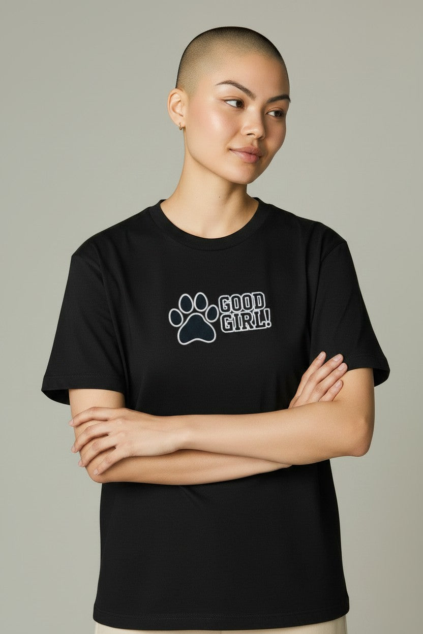 T-shirt med tryck, GOOD GIRL! HUNDTASS.