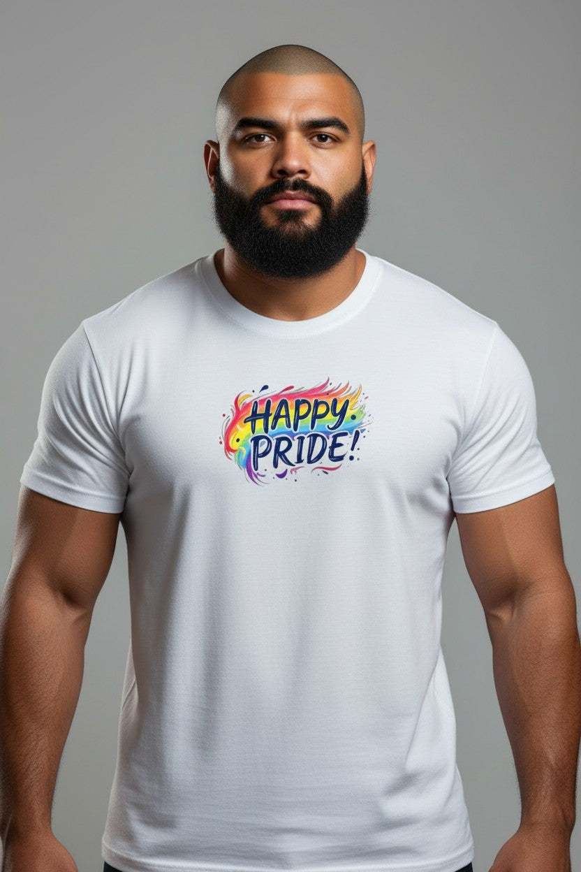 T-shirt med tryck, HAPPY PRIDE!