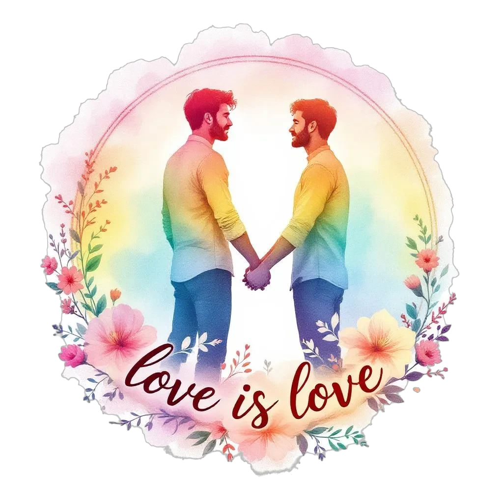 T-shirt med tryck, gay killar, love is love!