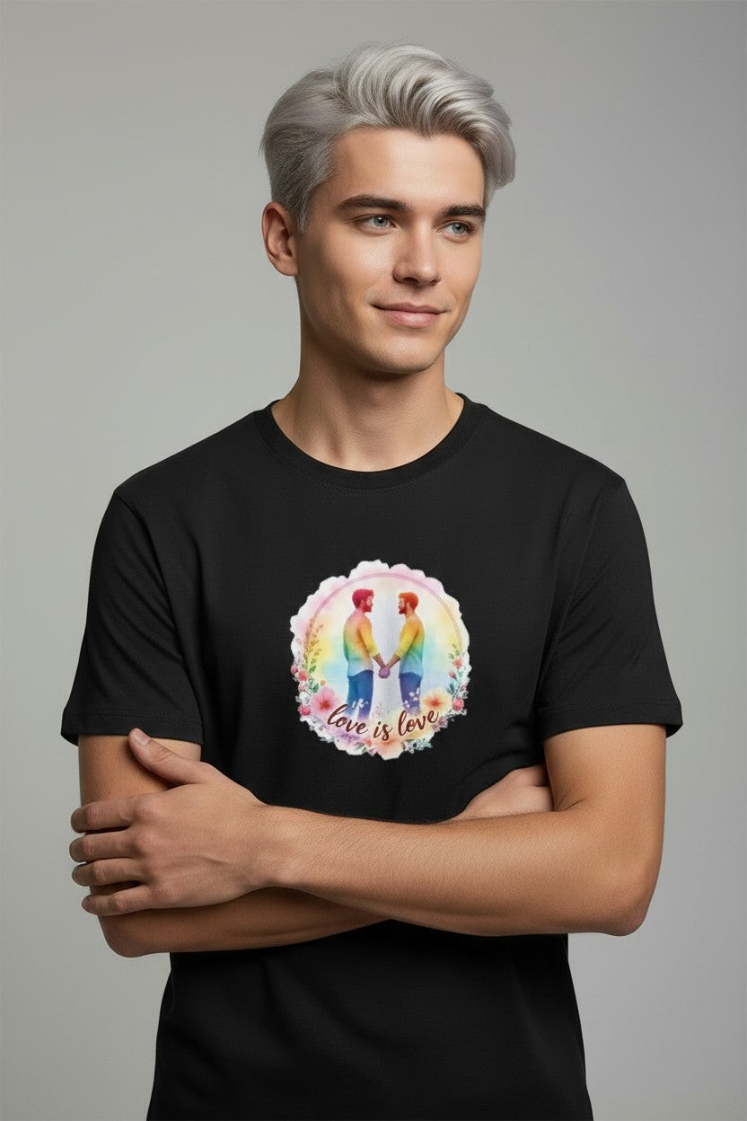 T-shirt med tryck, gay killar, love is love!