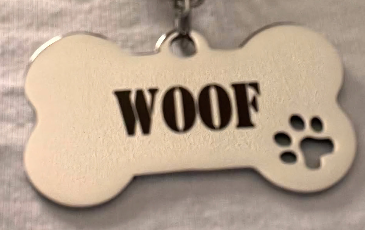 Halsband tjock kedja, gay puppy ben med texten GOOD BOY, WOOF eller PUPPY med tung kedja