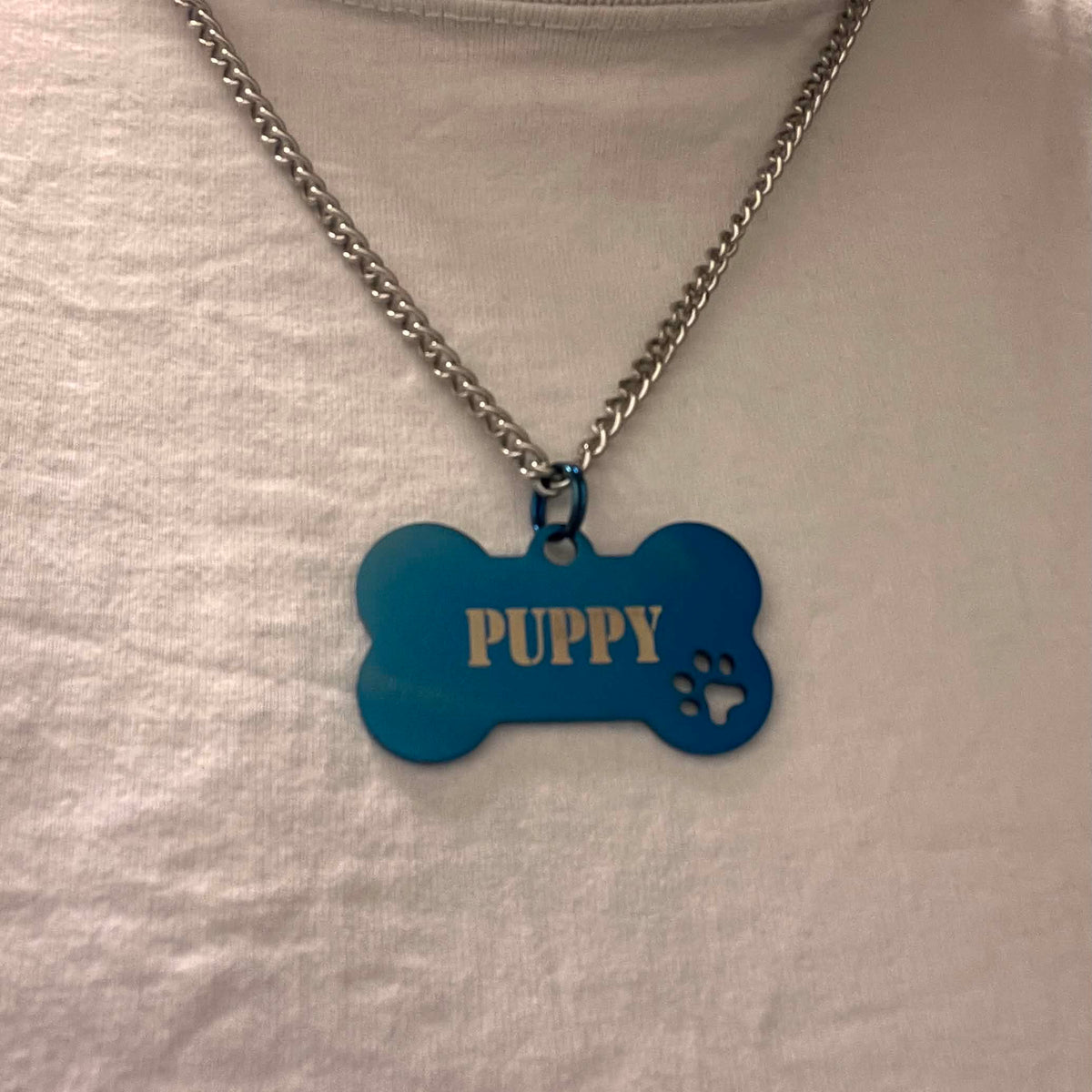 Halsband, puppy ben med texten PUPPY plus HUND TASS