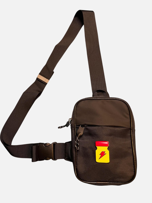 Väska, gay, liten chest bag med roligt tryck poppers