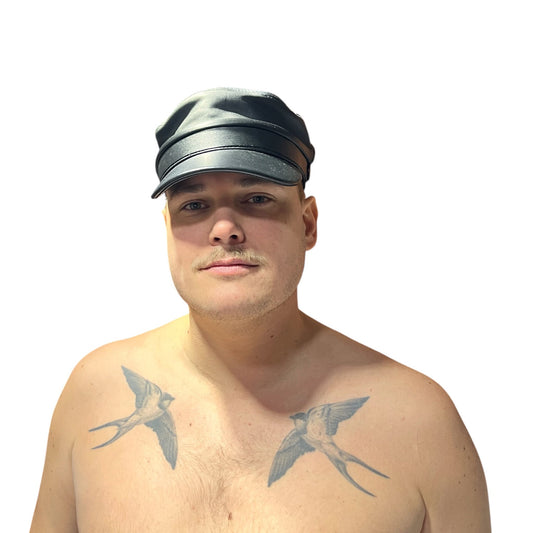 Kepi hatt eller mössa i läder