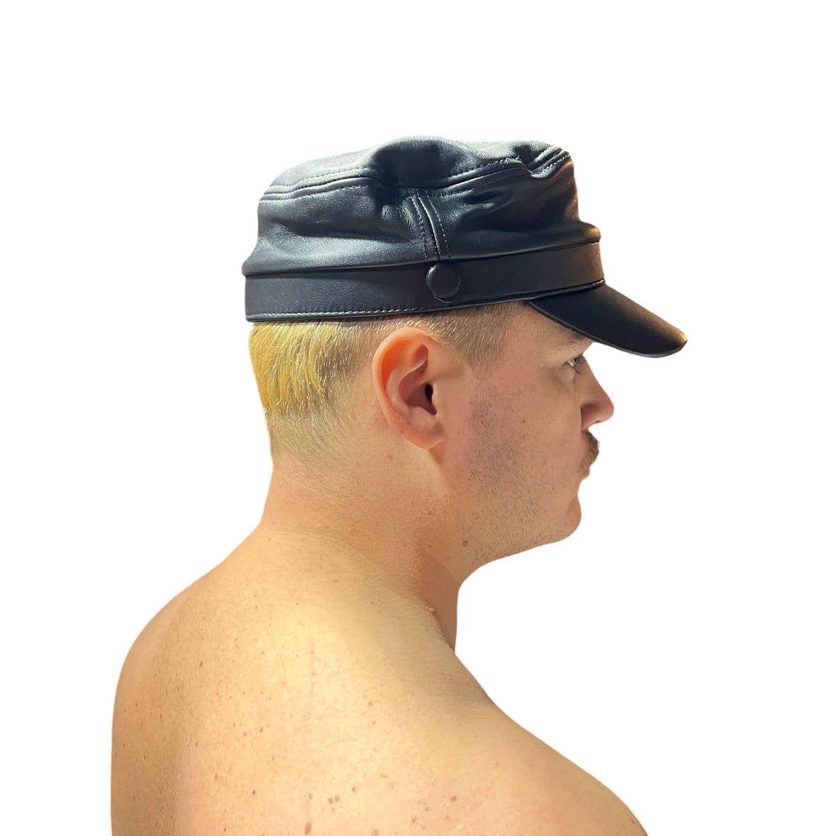 Kepi hatt eller mössa i läder