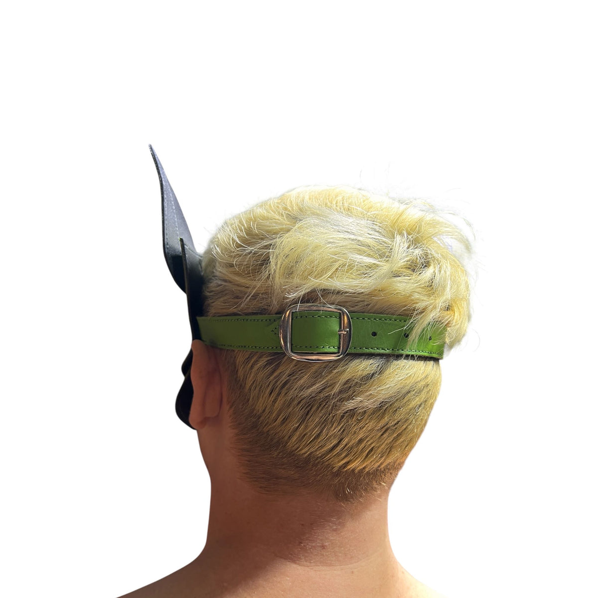 Puppyplay Hood eller hund mask i grönt läder