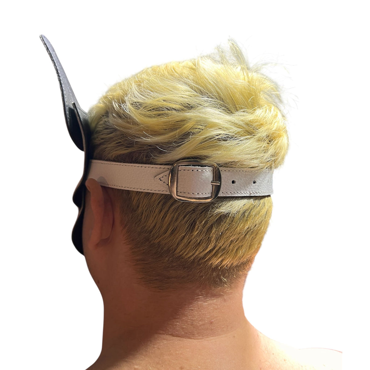 Puppyplay Hood eller hund mask i vitt läder