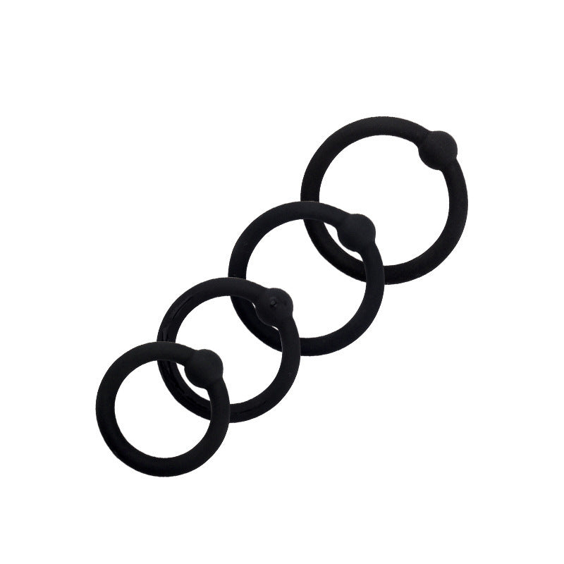 Kukring, pubisring eller penisring set med 4 ringar i mycket mjuk silikon.