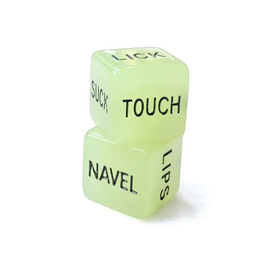 Erotic game with dice that are luminous, Glow-in the dark.