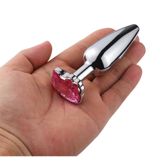Buttplug i nickelfritt silverfärgad stål med rosa Hello Kitty diamant