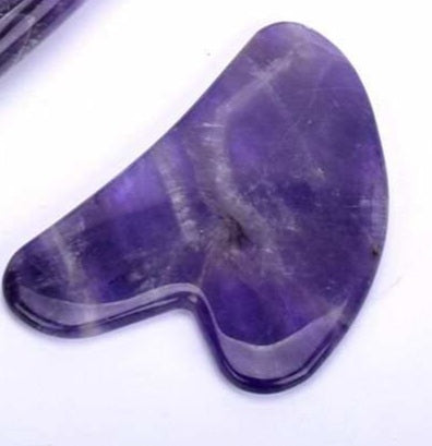 Ansiktsskrapa face scrapers i ametist eller purple amethyst, Gua Sha jade face tool