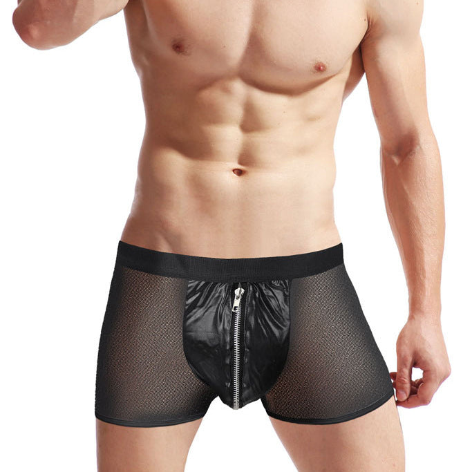 Pantalones cortos de goma o calzoncillos de hombre con parte delantera que se puede abrir.