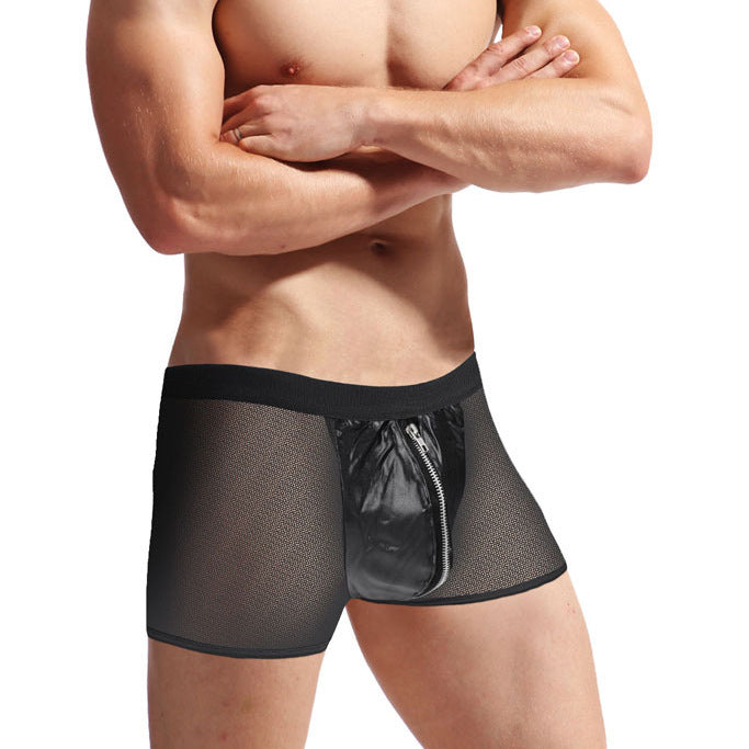 Pantalones cortos de goma o calzoncillos de hombre con parte delantera que se puede abrir.