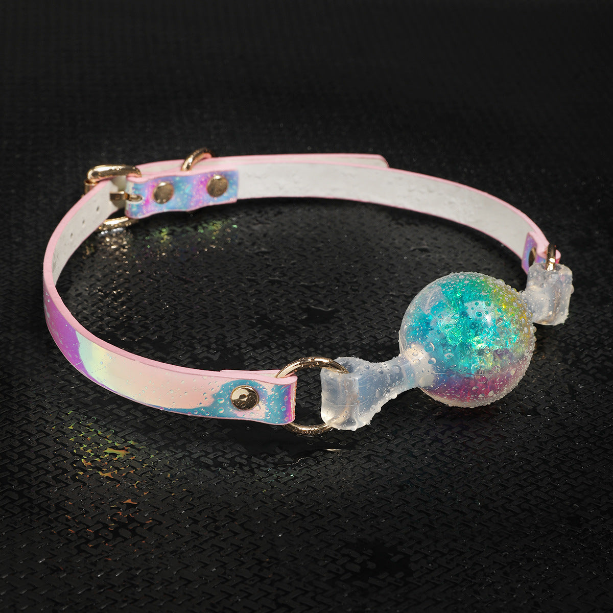 Gagball i holocraphic med mjuk boll