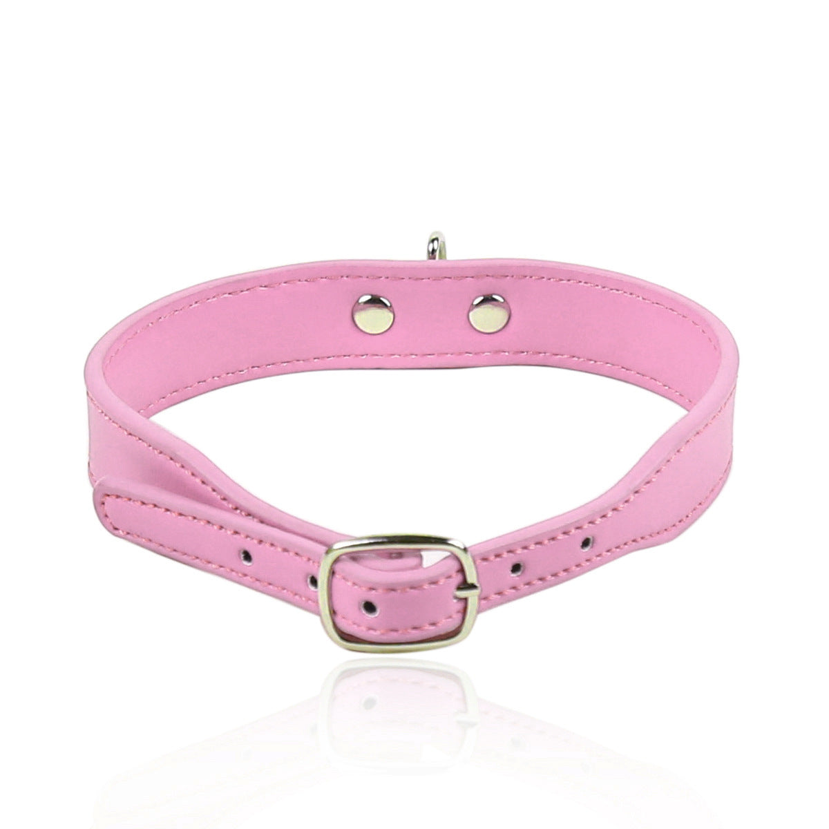 Rosa halsband chocker med ögla