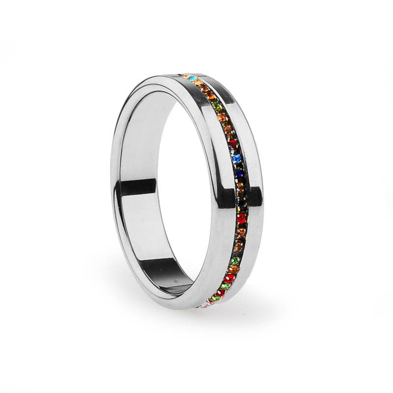 Kukring, anillo para pubis o anillo para pene en acero quirúrgico sin níquel con cristales y piedras