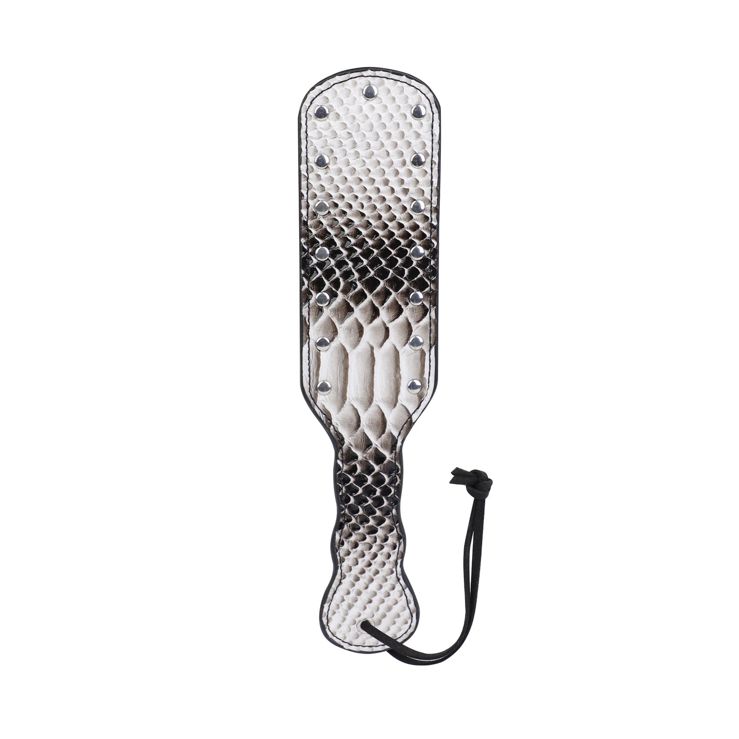 Paddelpiska av äkta läder med exklusivt krokodilmönster