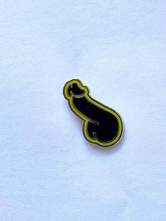 Ein fantastischer, anderer und lustiger Pin, schwarz-gelber Schwanz.