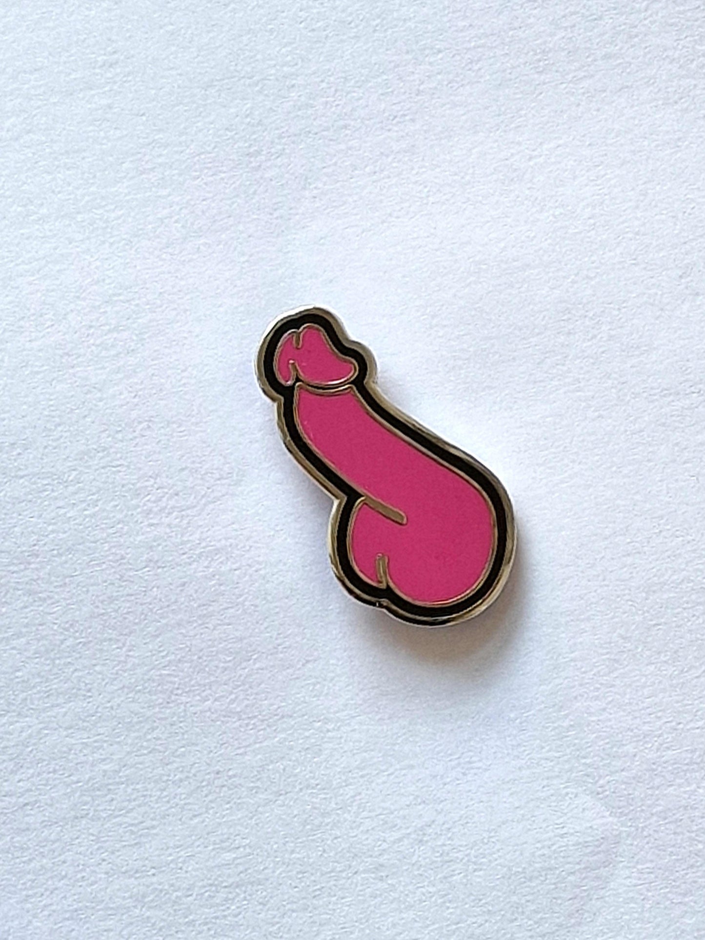 Unik och rolig pins, rosa och svart dick.