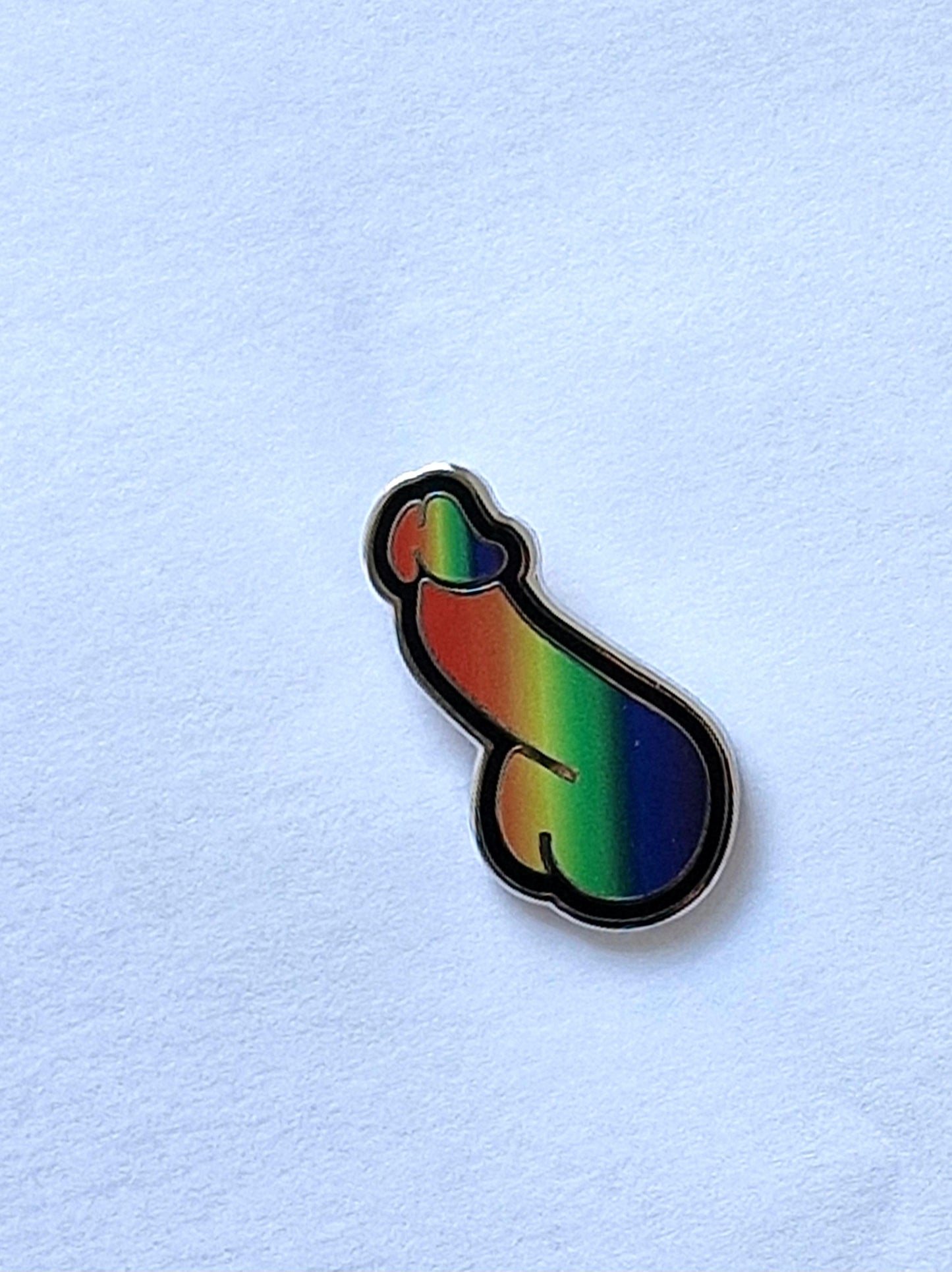 Rolig och stolt pride pins, regnbågsfärgad dick